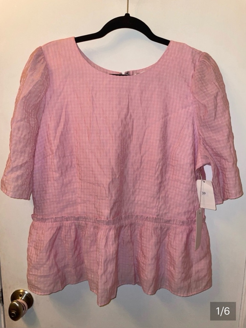 Rachel Parcell Light Pink Peplum Blouse